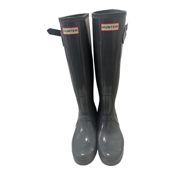 Hunter Size 9 Original Tall Glass Rain Womens Gray Boots - Picture 3 of 6